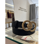 Cinto Inspiração Chanel Fivela Dourada