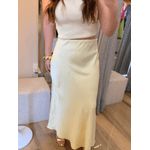 Saia de Cetim Amarelo Manteiga 