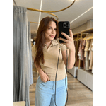 Blusa Gola Polo Canelada Bege