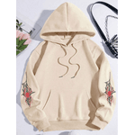 Blusa Moletom Com Capuz Estampado Aranha Teia Unissex Hoodie - Bege G - QUEIMA DE ESTOQUE