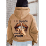 Moletom Feminino Mak a cup coffee Costas Casual Inverno - Bege P - QUEIMA DE ESTOQUE