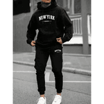 Conjunto Moletom New York Masculino Canguru Bolso e Capuz - Cheerful - Preto P QUEIMA DE ESTOQUE