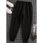 Calça de moletom masculina com cordão na cintura e bolso - PRETO - QUEIMA DE ESTOQUE