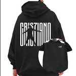 Moletom Graphic Canguru Jogador Cristiano Cr7 Ronaldo Unissex - PRETO GG - QUEIMA DE ESTOQUE