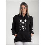 Moletom Feminino Blusa De Frio Canguru Michey Minnie Disney - PRETO GG - QUEIMA DE ESTOQUE