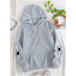 Blusa Moletom Com Capuz Estampado Aranha Teia Unissex Hoodie - CINZA GG - QUEIMA DE ESTOQUE