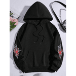 Blusa Moletom Com Capuz Estampado Aranha Teia Unissex Hoodie - PRETO P - QUEIMA DE ESTOQUE