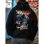 Moletom com Capuz Estampado na Moda Masculina com Padrão de Dados - PRETO G - QUEIMA DE ESTOQUE