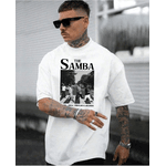 Camiseta Básica Zoeira Graphic Tee The Samba Faixa - BRANCO - QUEIMA DE ESTOQUE