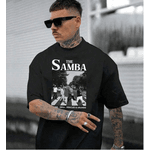 Camiseta Básica Zoeira Graphic Tee The Samba Faixa - PRETO - Queima De Estoque