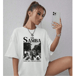 Camiseta Básica Zoeira Graphic Tee The Samba Faixa - BRANCO - QUEIMA DE ESTOQUE