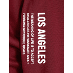 Moletom Masculino Los Angeles Minimalista Homens Gráfica Letra Capuz - BORDO - QUEIMA DE ESTOQUE