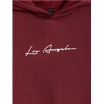 Moletom Masculino Los Angeles Minimalista Homens Gráfica Letra Capuz - BORDO - QUEIMA DE ESTOQUE