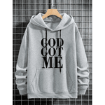 Kit Moletom+ Calça God Got Me Masculino Inverno BELLESMODAS - Cinza/Preto - QUEIMA DE ESTOQUE