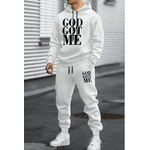 Kit Moletom+ Calça God Got Me Masculino Inverno - BRANCO - QUEIMA DE ESTOQUE