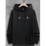 Moletom Com Capuz Blusa de Frio Casaco Moletom Canguru Estampa Dinossauro - PRETO - QUEIMA DE ESTOQUE