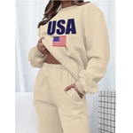 KIT Feminino Gola Redonda e Calça USA Moda Inverno - BEGE - QUEIMA DE ESTOQUE