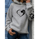Moletom Cachorrinho Coração Feminino Inverno - Cinza G - QUEIMA DE ESTOQUE