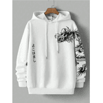 Moletom Com Capuz Estampa De Dragão Japonês Streetwear - BRANCO - QUEIMA DE ESTOQUE