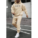 Conjunto Kit Moletom + Calça Paris Masculino Tendência - BEGE - QUEIMA DE ESTOQUE 