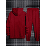Conjunto De Moletom Com Capuz E Calça Estampa Cruzada MASCULINO - BORDO - QUEIMA DE ESTOQUE
