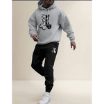 Kit Moletom + Calça Urso Metade Tendência - CINZA/PRETO - QUEIMA DE ESTOQUE