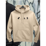 Moletom Com Capuz Blusa de Frio Casaco Moletom Canguru Estampa Nerd - BEGE - QUEIMA DE ESTOQUE