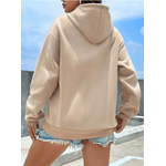 Moletom Com Capuz Blusa de Frio Casaco Moletom Canguru Estampa Nerd - BEGE - QUEIMA DE ESTOQUE