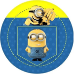 Painel Minions 50x50 Redondo Tecido Sublimado Com Elástico BELLESMODAS - QUEIMA DE ESTOQUE