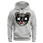 Moletom Canguru Feminino Masculino Unissex Com Capuz Urso Bolado - CINZA - QUEIMA DE ESTOQUE
