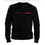 Moletom Masculino Gola Careca Flanelado Paris Suéter Frio - PRETO - QUEIMA DE ESTOQUE