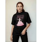 Camiseta Filme Wicked Básica Algodão Glinda Ariana Grande - PRETO - QUEIMA DE ESTOQUE