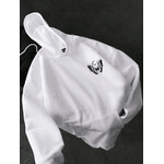Moletom com Capuz com Cordão e Estampa de Borboleta e Lua - BRANCO - QUEIMA DE ESTOQUE