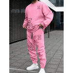 Conjunto Moletom + Calça Gola Redonda UrsinhoS Masculino - Rosa - QUEIMA DE ESTOQUE