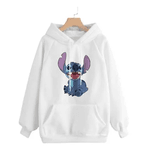 Moletom Canguru Stitch Lilo Fofo Tumblr Blusa de Frio Algodão - Branco - QUEIMA DE ESTOQUE
