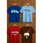 Camiseta Mate Ou Relâmpago Mcqueen / Sally - Desenho Carros- Unissex- Infantil, Adulto E Plus Size - QUEIMA DE ESTOQUE