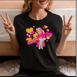 Camiseta Feminina fantasia Penélope Charmosa em Promoção - Preto - QUEIMA DE ESTOQUE