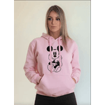 Moletom Feminino Blusa De Frio Canguru Michey Minnie Disney - Rosa P - QUEIMA DE ESTOQUE