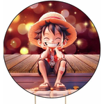 Painel One Piece Festa Redondo Tecido Sublimado 50x50 - QUEIMA DE ESTOQUE