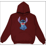 Moletom Blusa Feminina Bordo Lilo Stich Com Bolso - BORDO G - QUEIMA DE ESTOQUE
