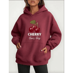 Moletom Feminino Cherry Cereja Moda Inverno Fashion - BORDO G - QUEIMA DE ESTOQUE
