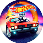 Capa Painel Redondo Tema Hot Wheels em Tecido Elanca 50cm - QUEIMA DE ESTOQUE