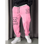 Calça Moletom Ursinhos Casual Nova Moda Unissex - Rosa GG - QUEIMA DE ESTOQUES
