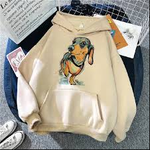 Blusa Moletom Canguru Agasalho Dachshunds Cachorro Salsicha Unissex - Bege M - QUEIMA DE ESTOQUE