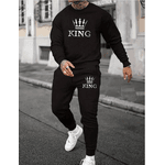 Conjunto Blusa de Frio King (FRENTE) Casaco Esporte Careca Moletom Clássico + Calça King - PRETO G - QUEIMA DE ESTOQUE