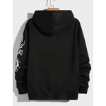 Moletom Com Capuz Estampa De Dragão Japonês Streetwear - PRETO GG - QUEIMA DE ESTOQUE