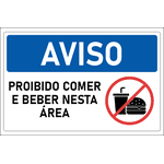 Placa de Aviso | Proibido Comer e Beber Nessa Área