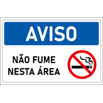 Placa de Aviso | Não Fume Nesta Área