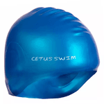 Nadadeira Aquatica Natação Seasub + Touca Natação Cobre Orelhas Azul
