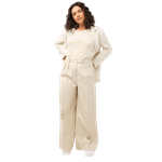 Calça Banana Republic Wide Leg Alfaiataria Bege Feminina